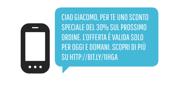 Un esempio di SMS promozionale